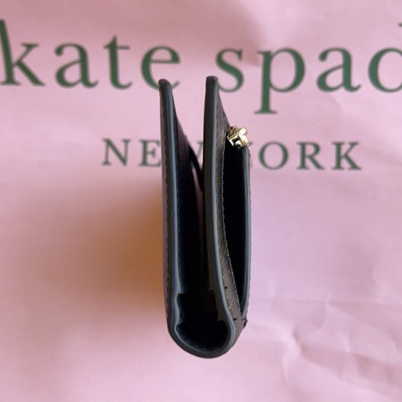 Kate Spade Staci Large Slim Bifold Wallet Black - Picture 12 of 16